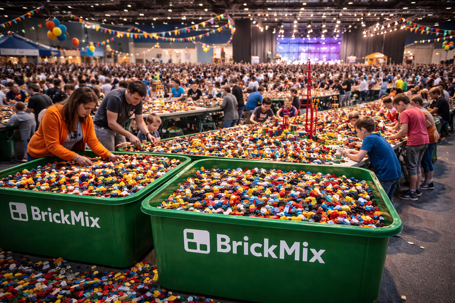 LEGO evenement activiteit met veel kinderen en BrickMix